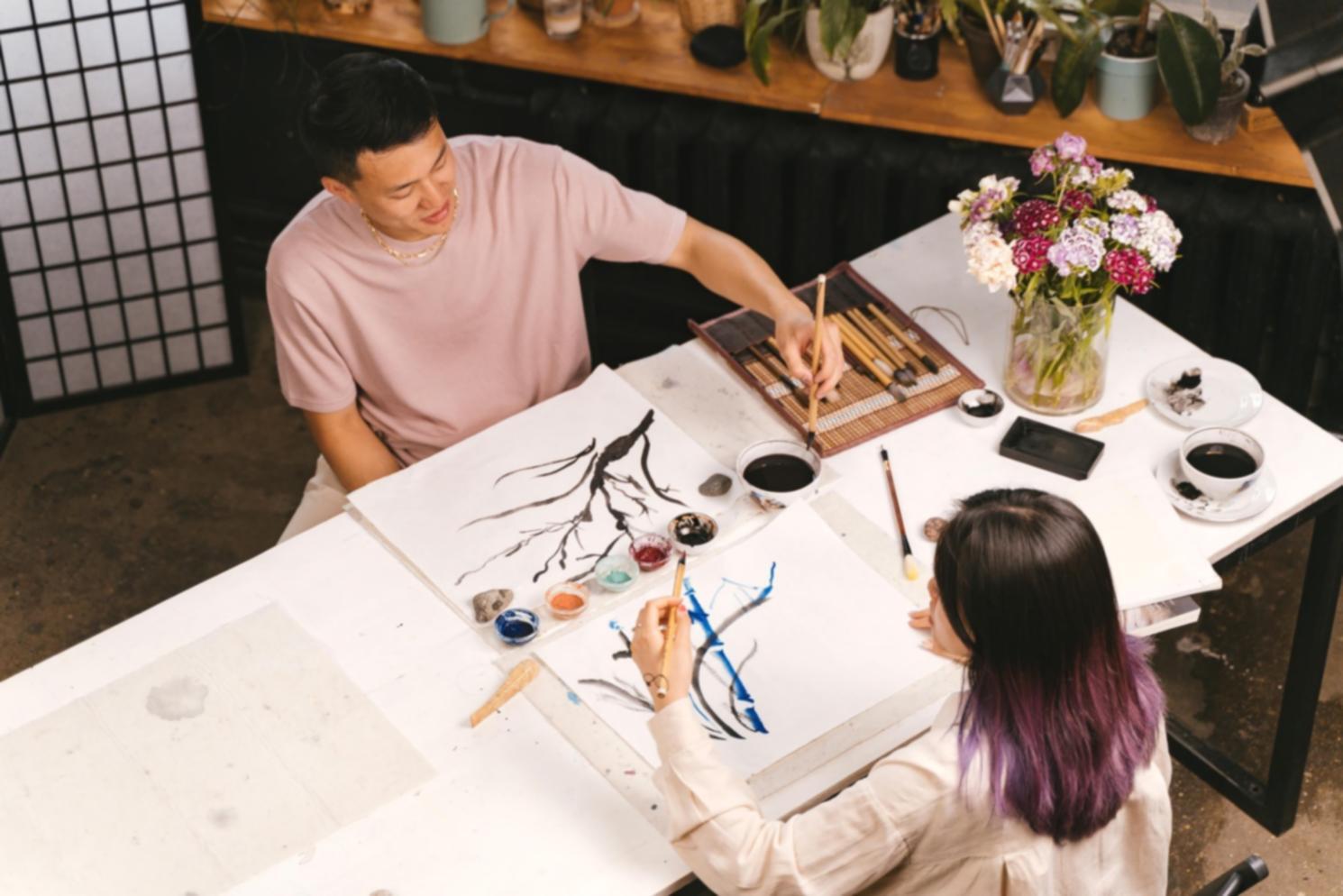 Lavoro di student che mostra l'evoluzione del proprio stile artistico